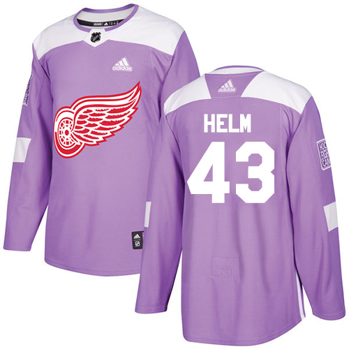 Adidas Red Wings #43 Darren Helm Purple Authentic Fights Cancer Stitched NHL Jersey - Click Image to Close